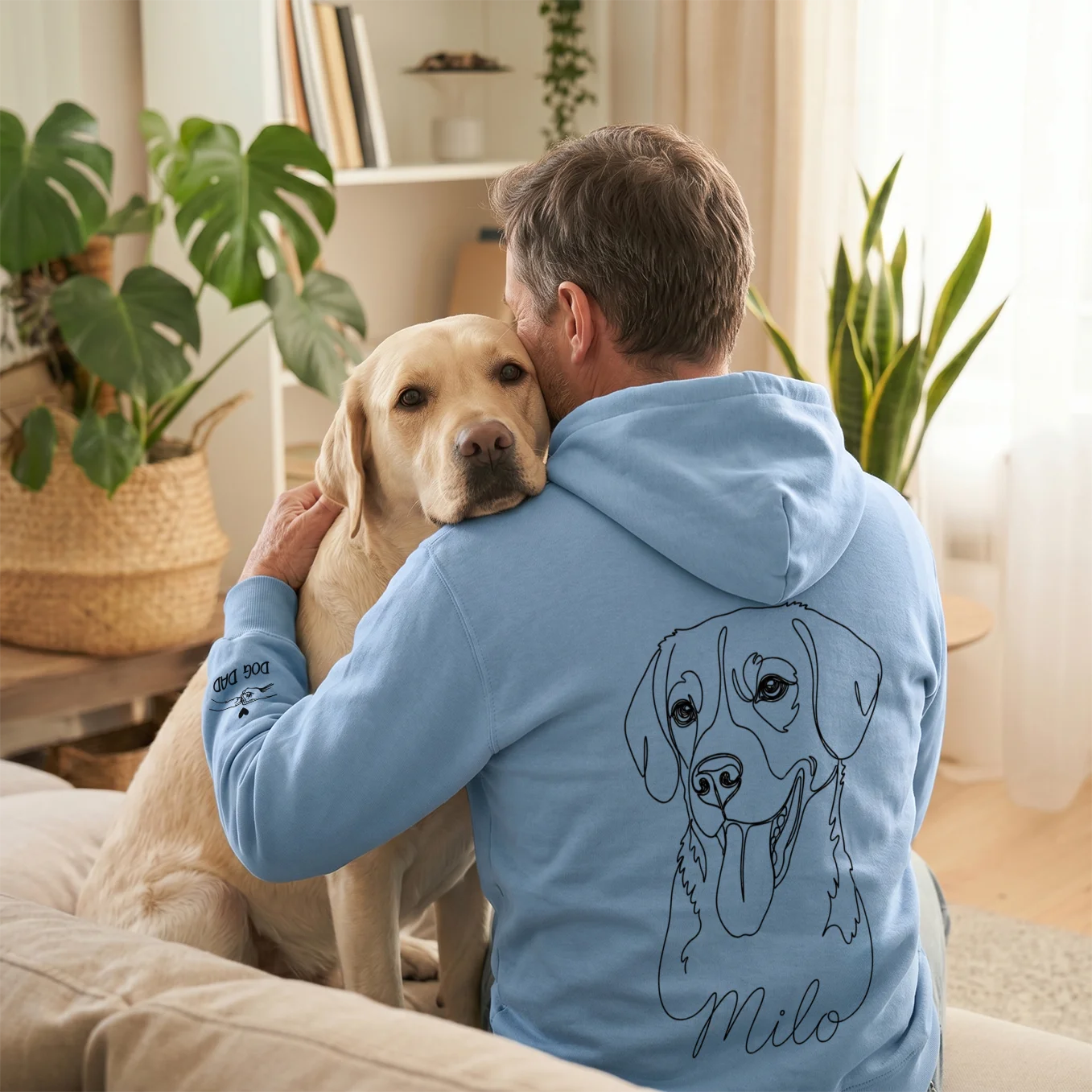Personalisierter Hoodie "Dog Dad" mit Ärmeldruck