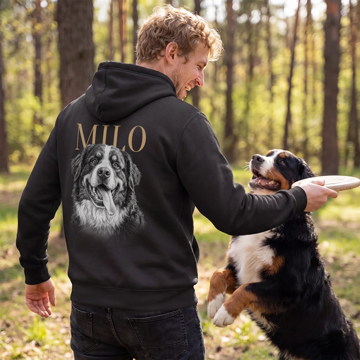 Personalisierter Hoodie "Hund Retro"