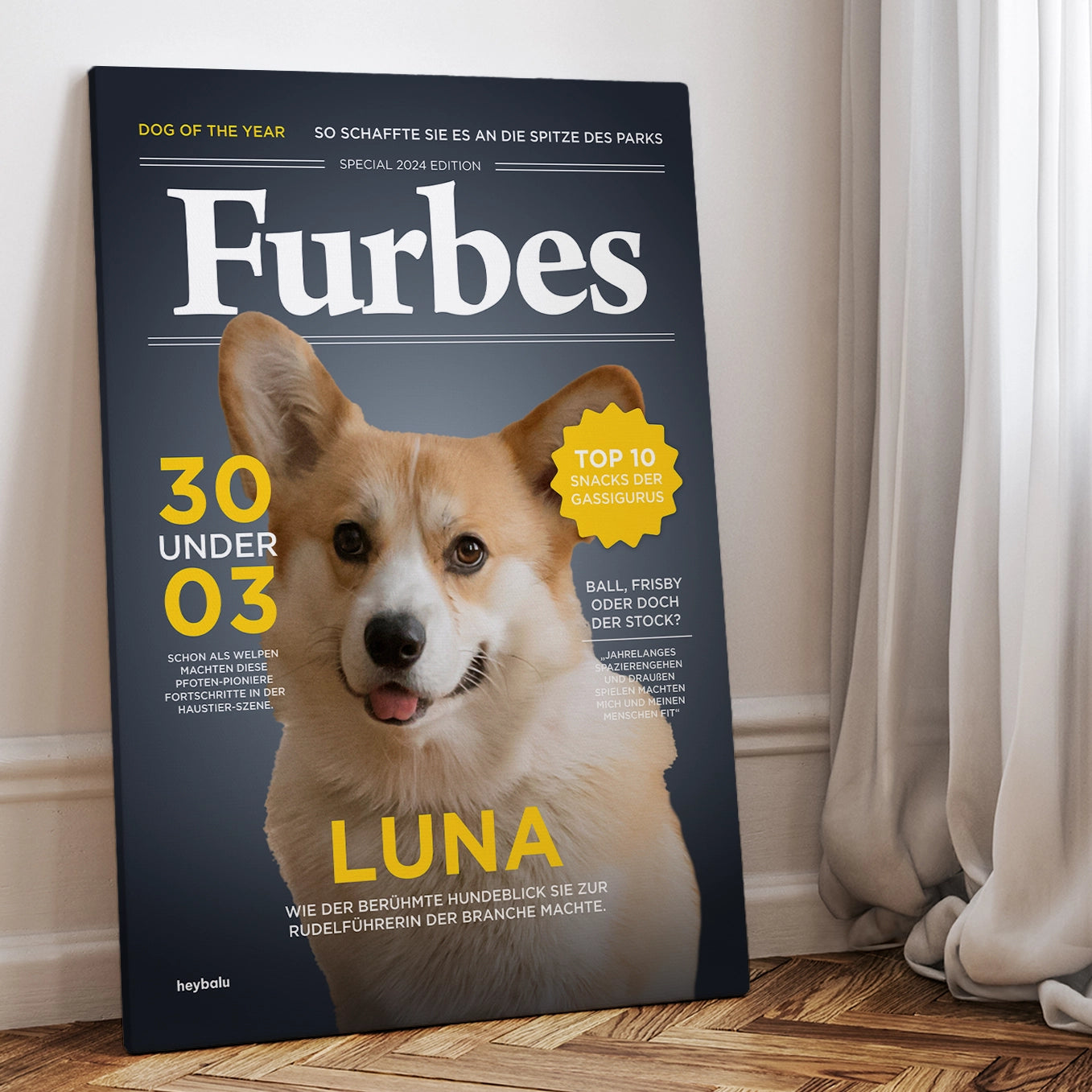 Personalisierte Leinwand Hundemagazin "Furbes"