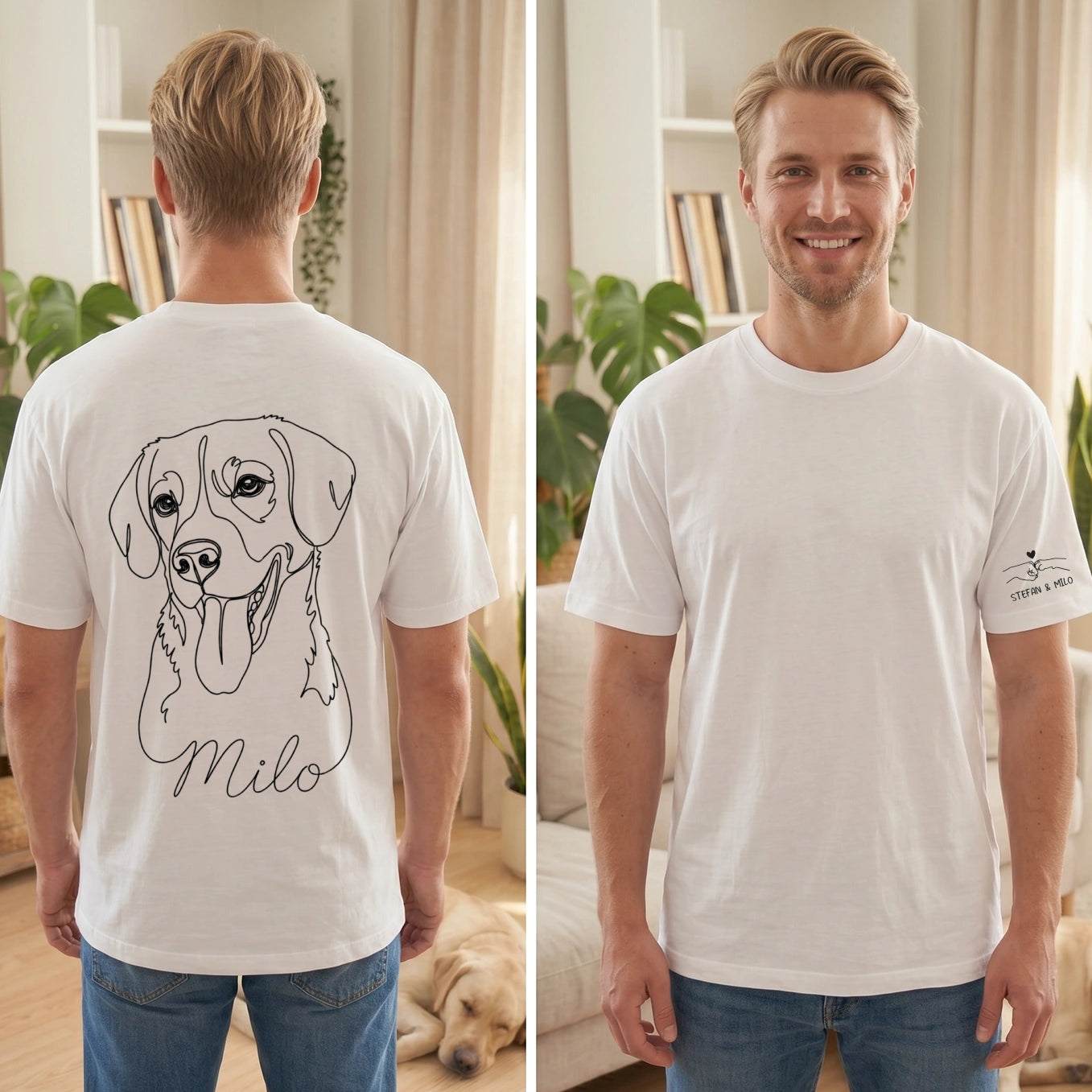 Personalisiertes T-Shirt Oversized “Dog Dad” mit Ärmeldruck