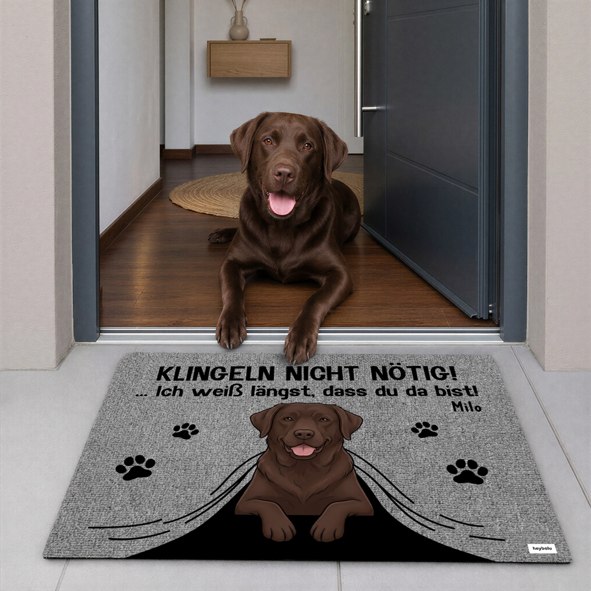 Personalisierte Fußmatte "Klingeln nicht nötig"