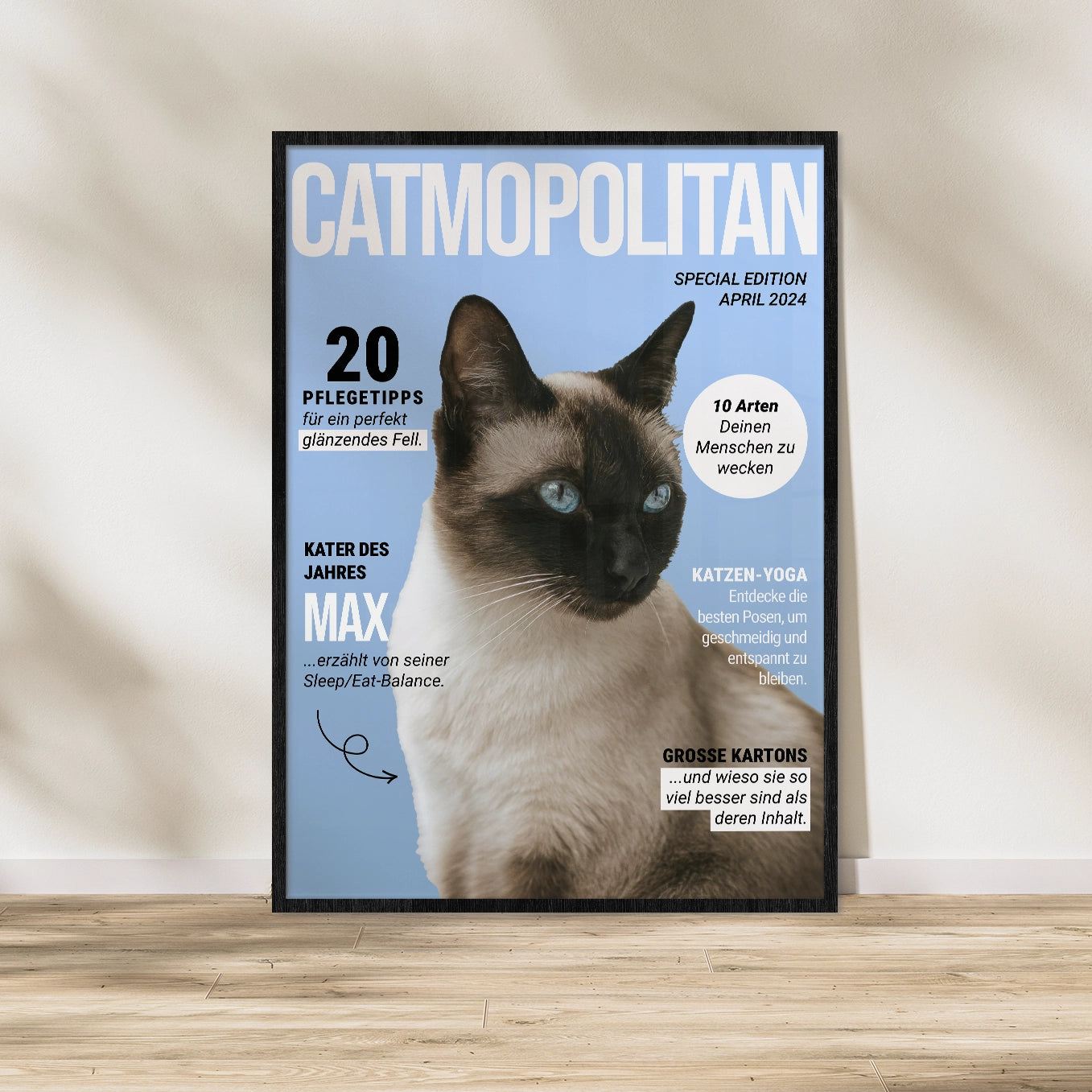 Personalisiertes Poster Katzenmagazin "Catmopolitan"