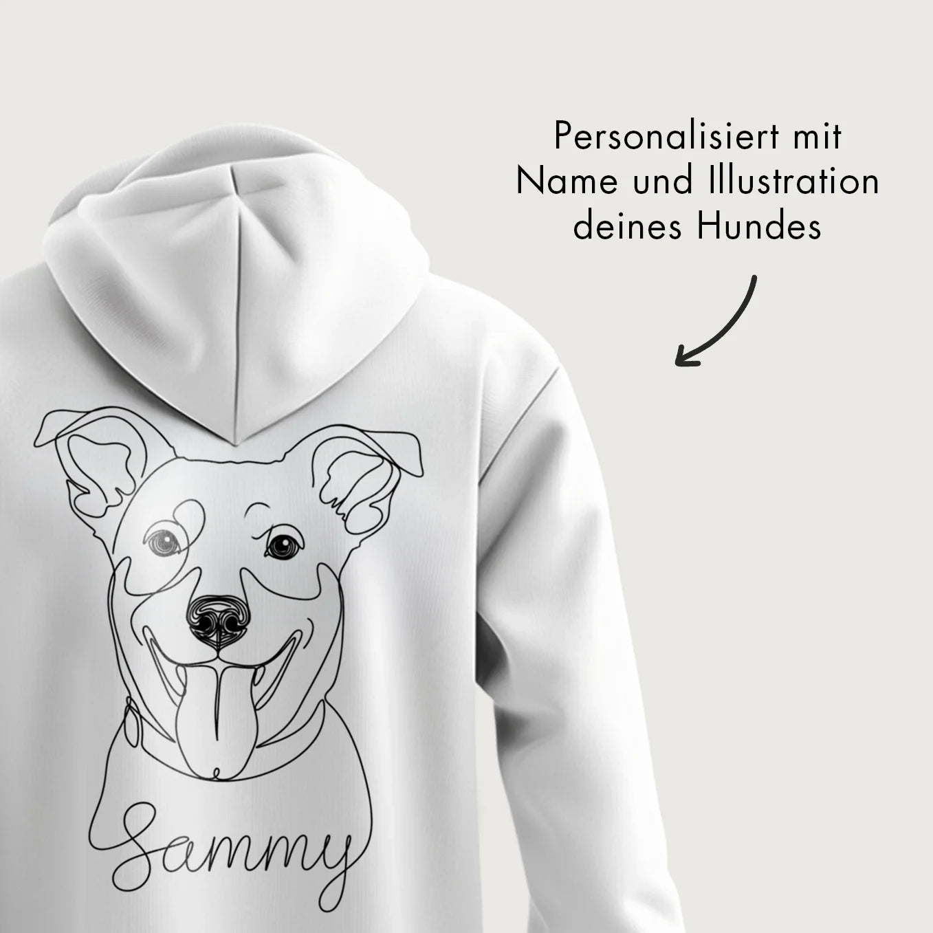 Personalisierter Hoodie "Dog Dad" mit Ärmeldruck