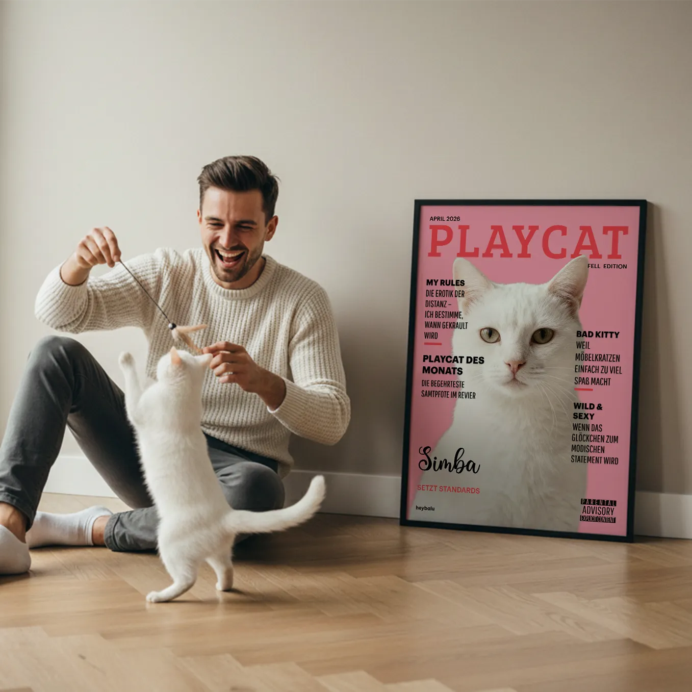 Personalisiertes Poster Katzenmagazin "Playcat"