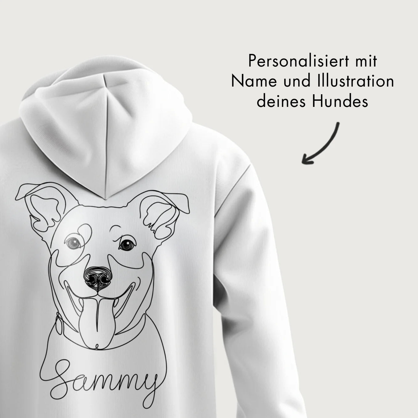Personalisierter Hoodie "Dog Mama" mit Ärmeldruck