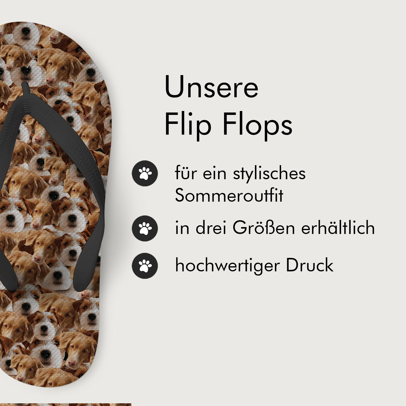 Personalisierte Flip Flops "Foto Deines Haustiers" Hey Balu