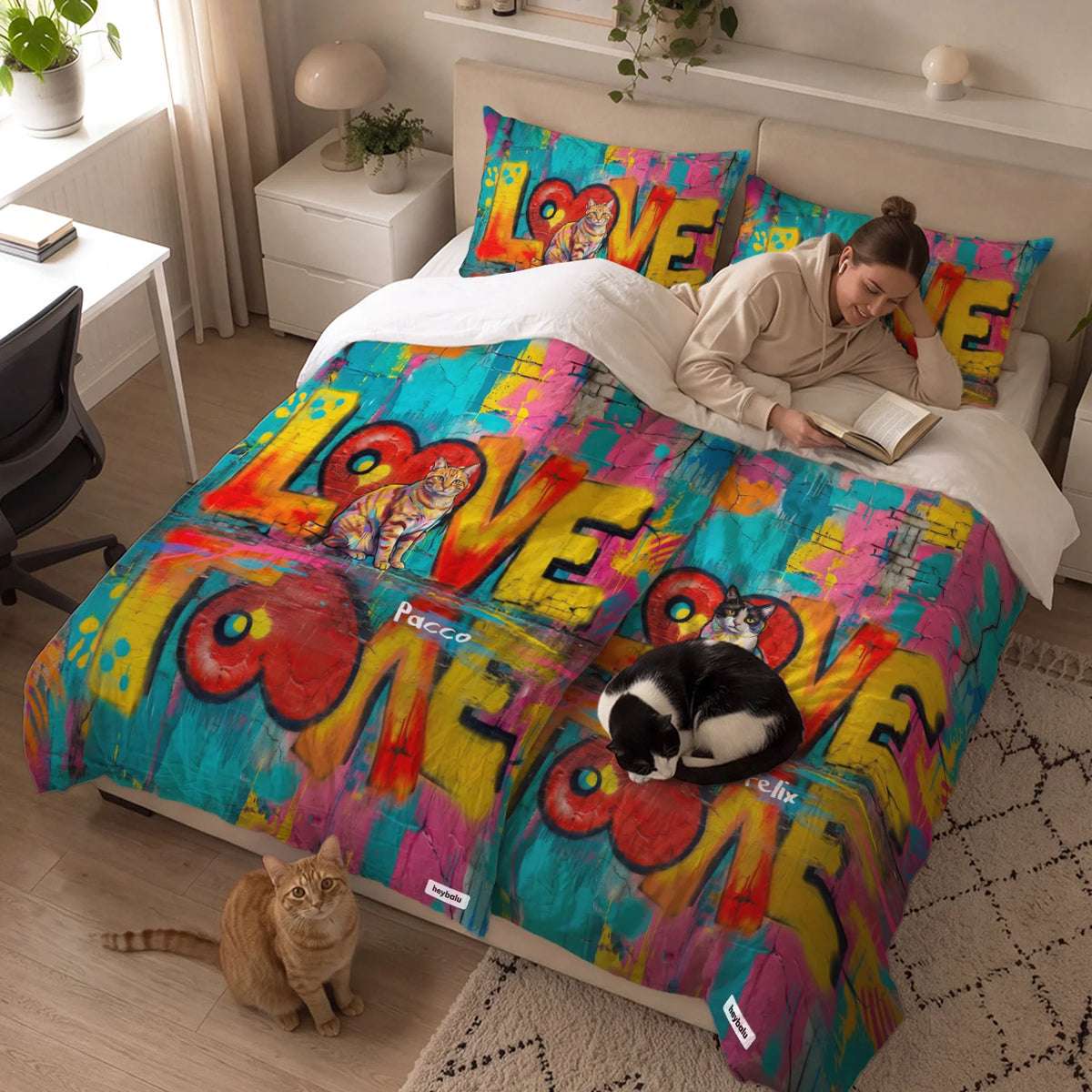 Personalisierte Bettwäsche "Love Katze"