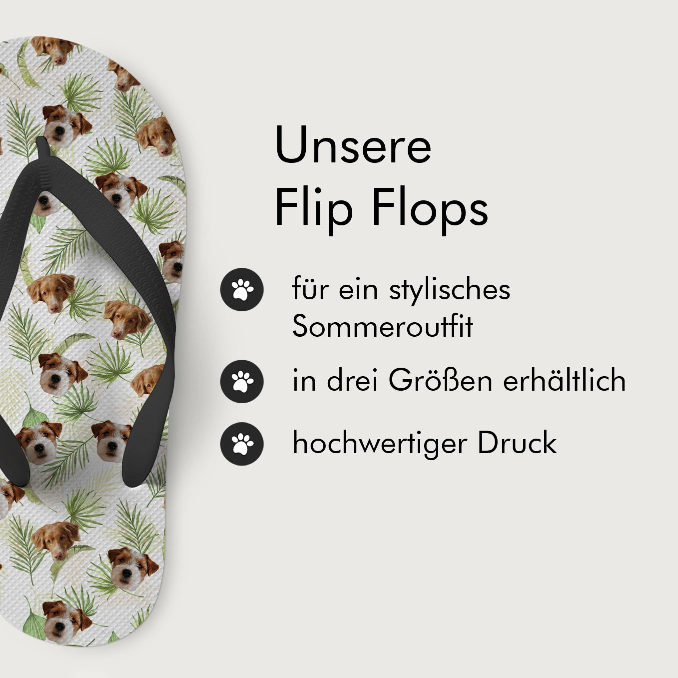Personalisierte Flip Flops "Palmen"