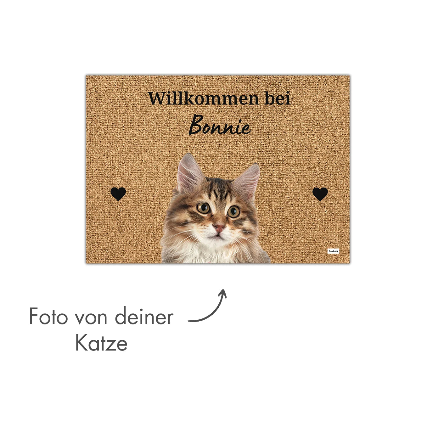 Personalisierte Fußmatte mit Foto deiner Katze