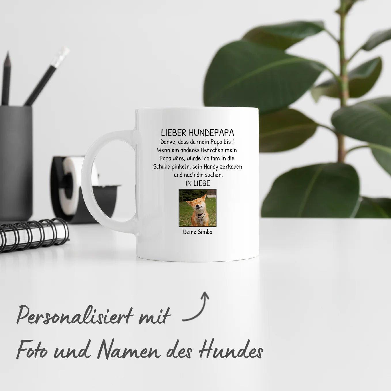 Personalisierte Tasse "Lieber Hundepapa" Hey Balu