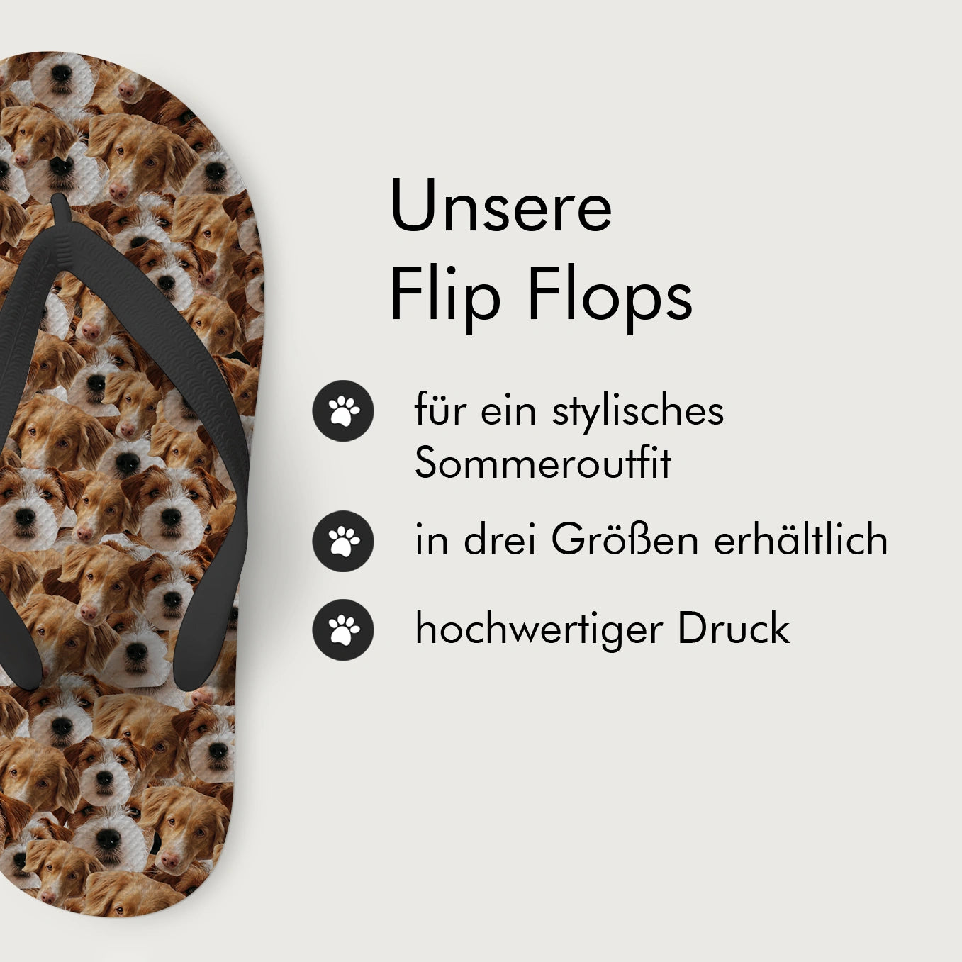 Personalisierte Flip Flops "Foto Deines Haustiers"