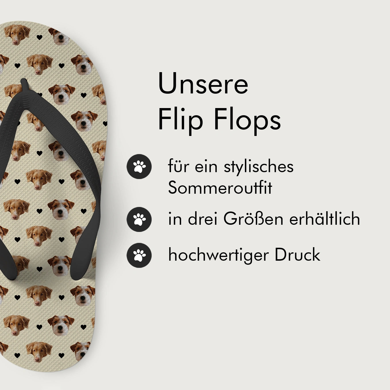 Personalisierte Flip Flops "Haustier Muster"