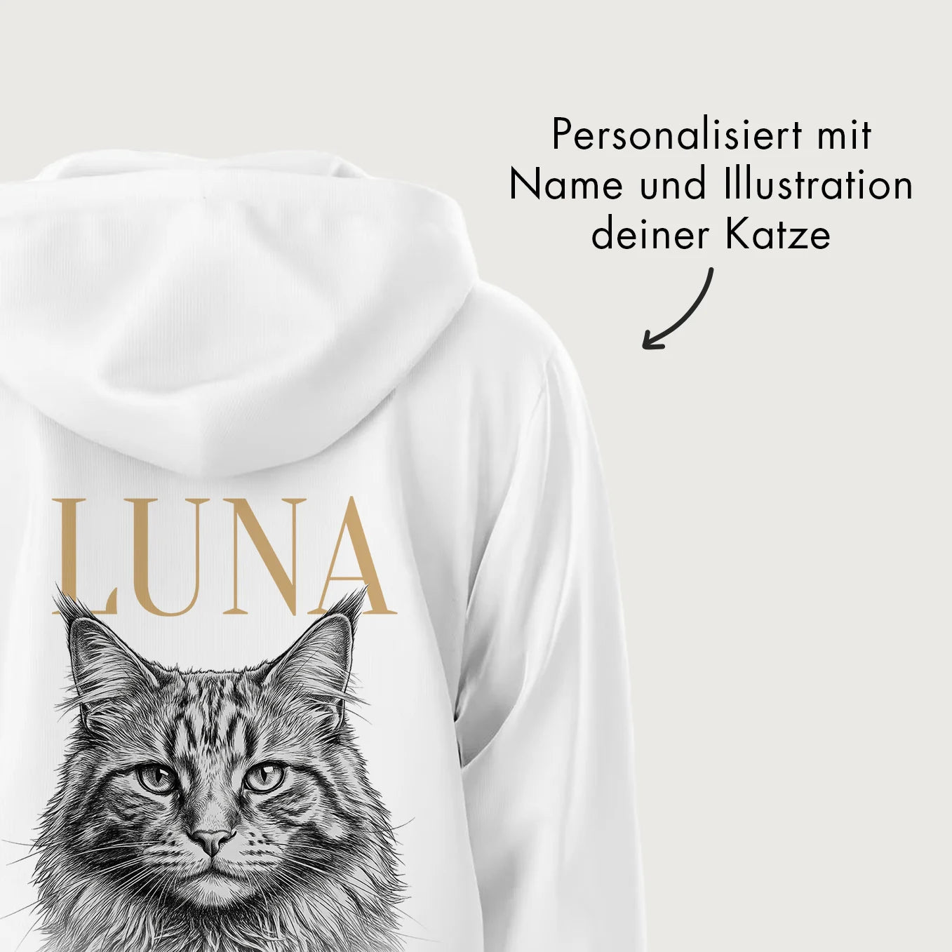 Personalisierter Hoodie "Katze Retro"