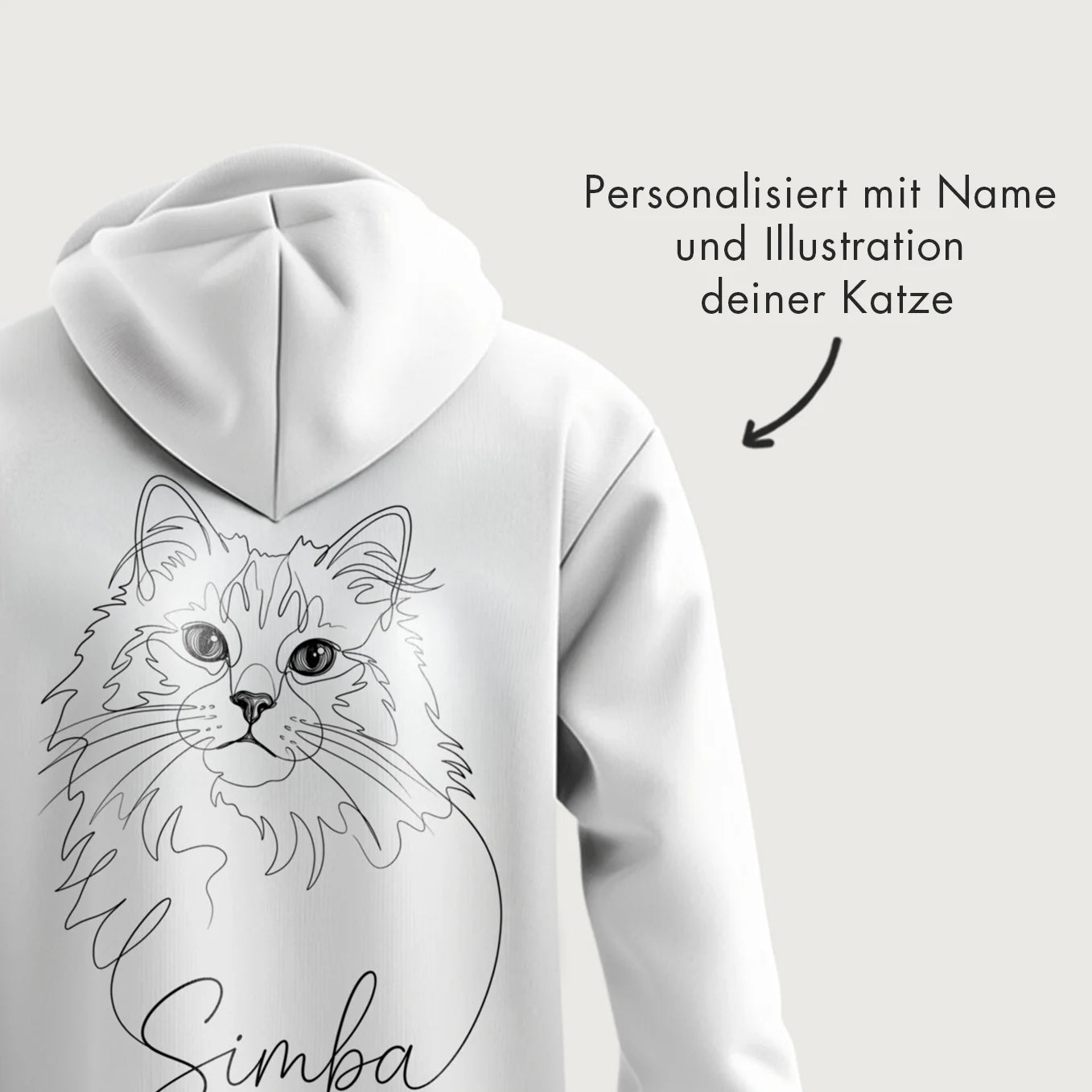Personalisierter Hoodie "Cat Mom" mit Ärmeldruck
