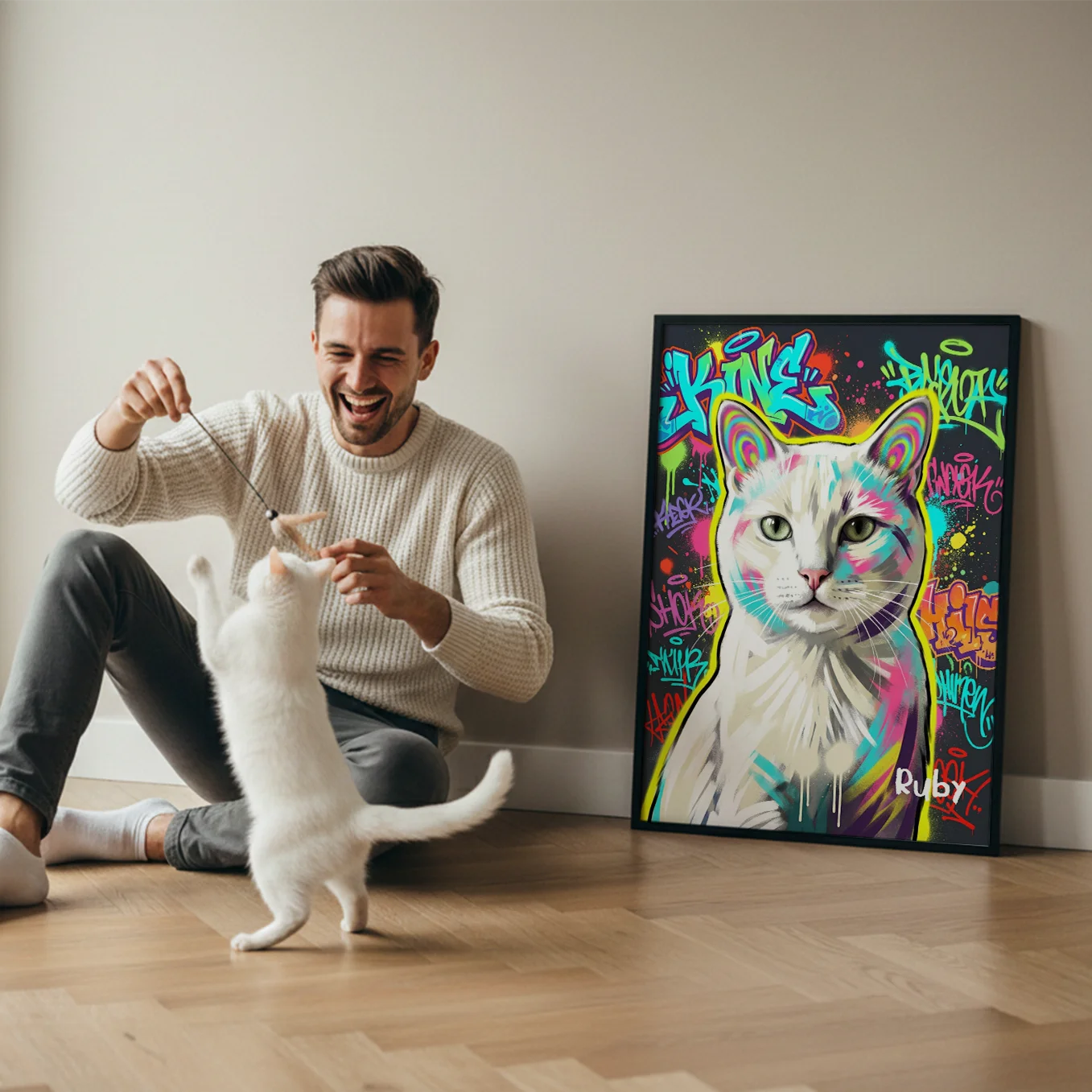 Personalisiertes Poster Katze "Graffiti"