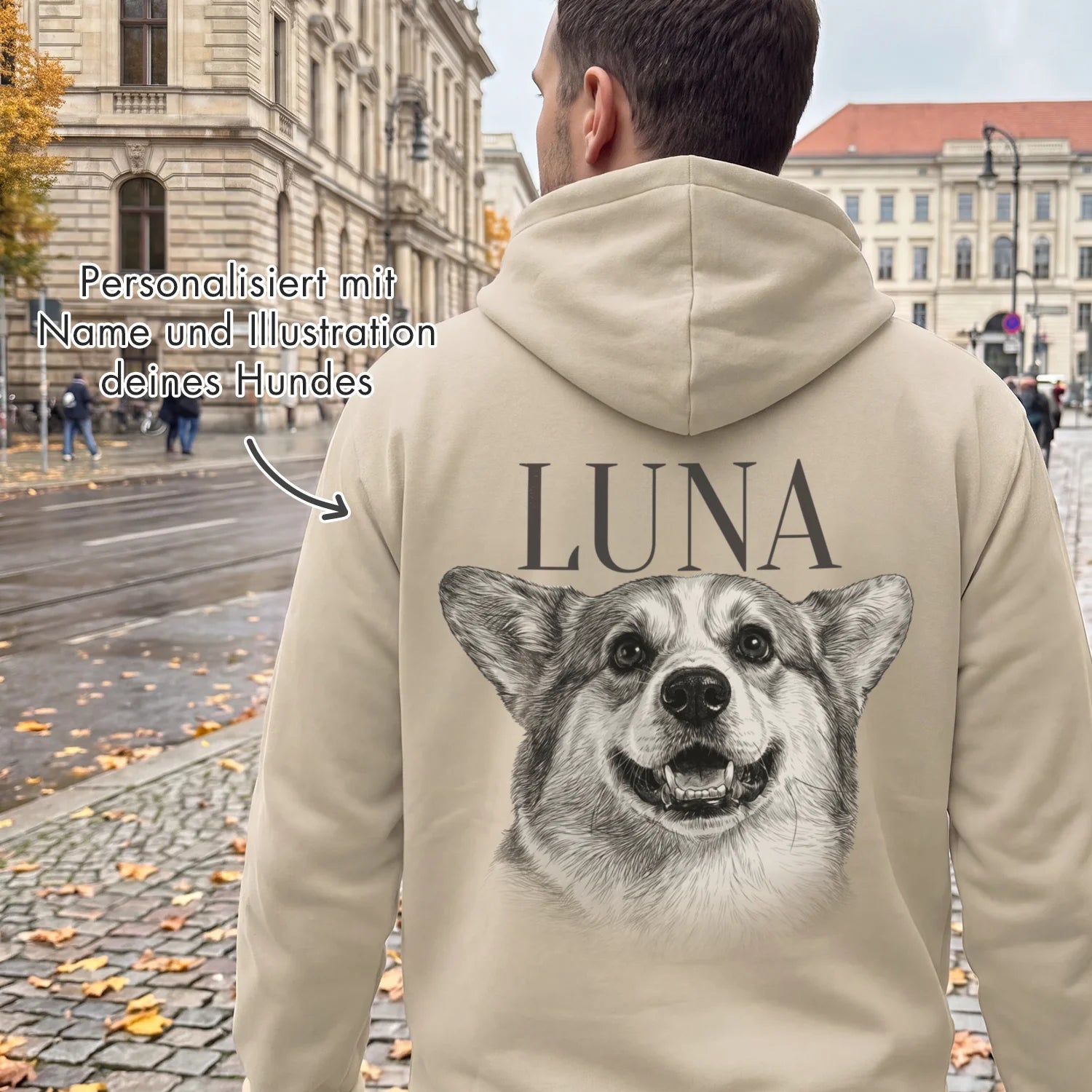 Personalisierter Hoodie "Hund Retro"