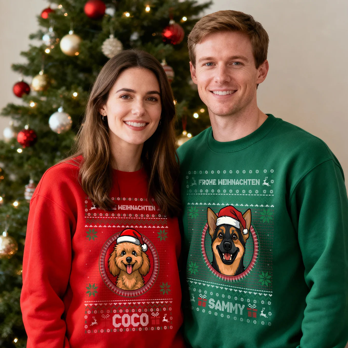 Personalisierter Christmas Sweater "Cartoon Portrait"
