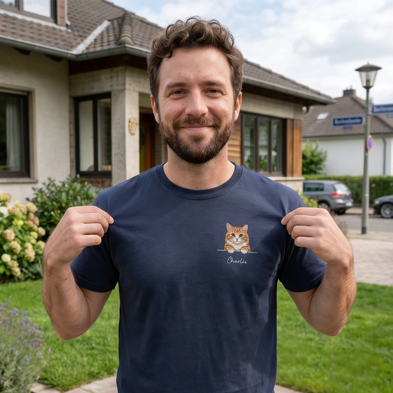 Personalisiertes T-Shirt "Cartoon Katze"