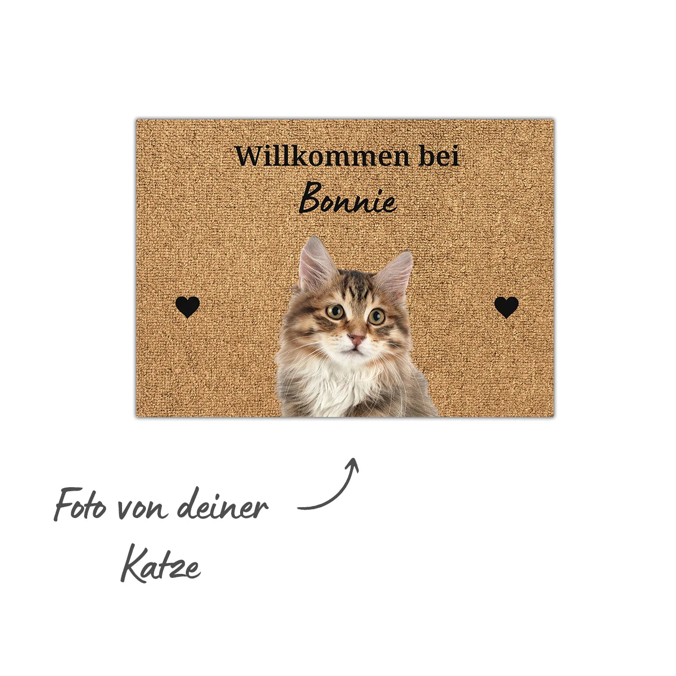 Personalisierte Fußmatte mit Foto deiner Katze