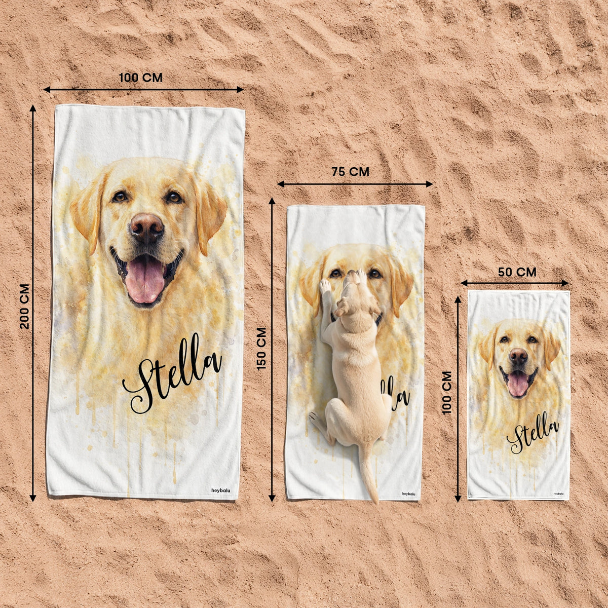 Personalisiertes Badetuch "Wasserfarbe" – personalisiertes Geschenk – Ansicht 4