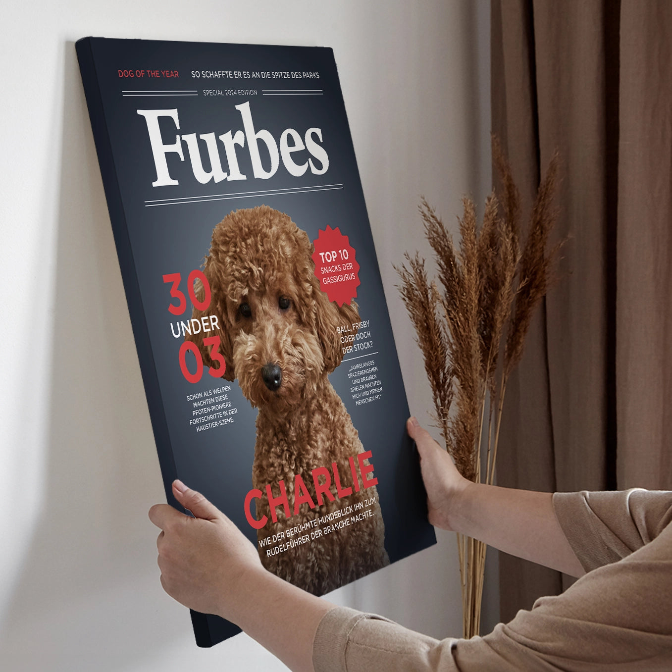 Personalisierte Leinwand Hundemagazin "Furbes"