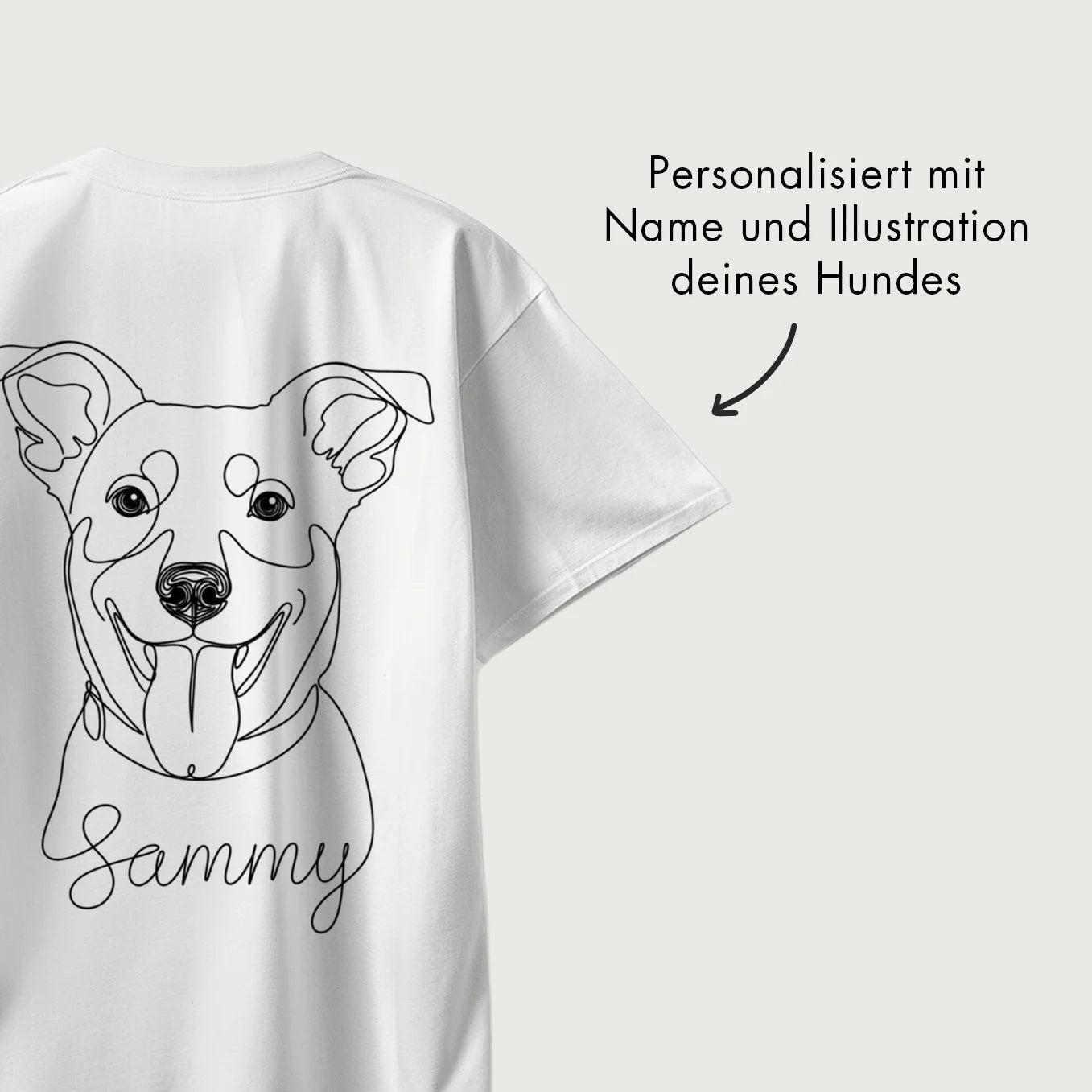 Personalisiertes Oversized Shirt "Dog Mom" mit Ärmeldruck