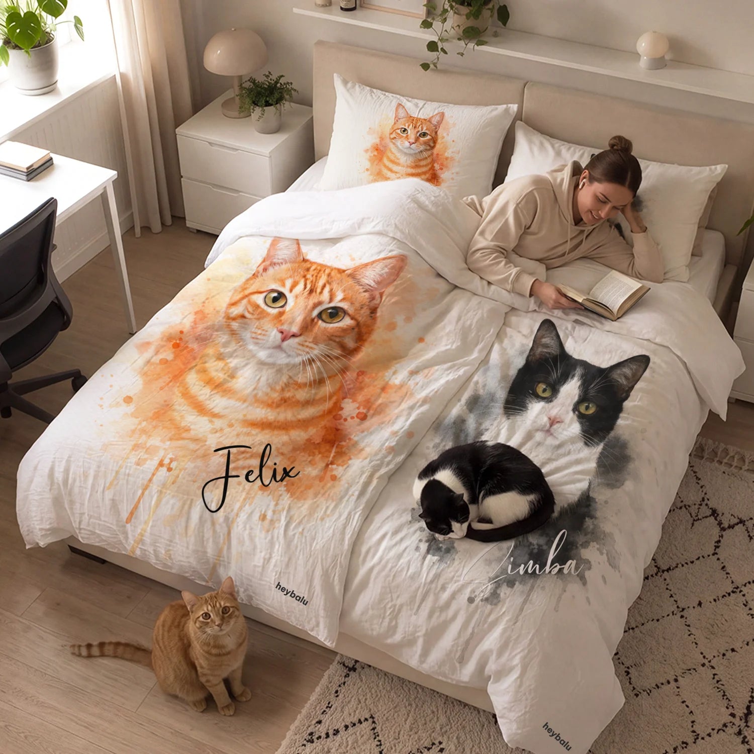 ▷ Personalisierte Bettwäsche mit Katze