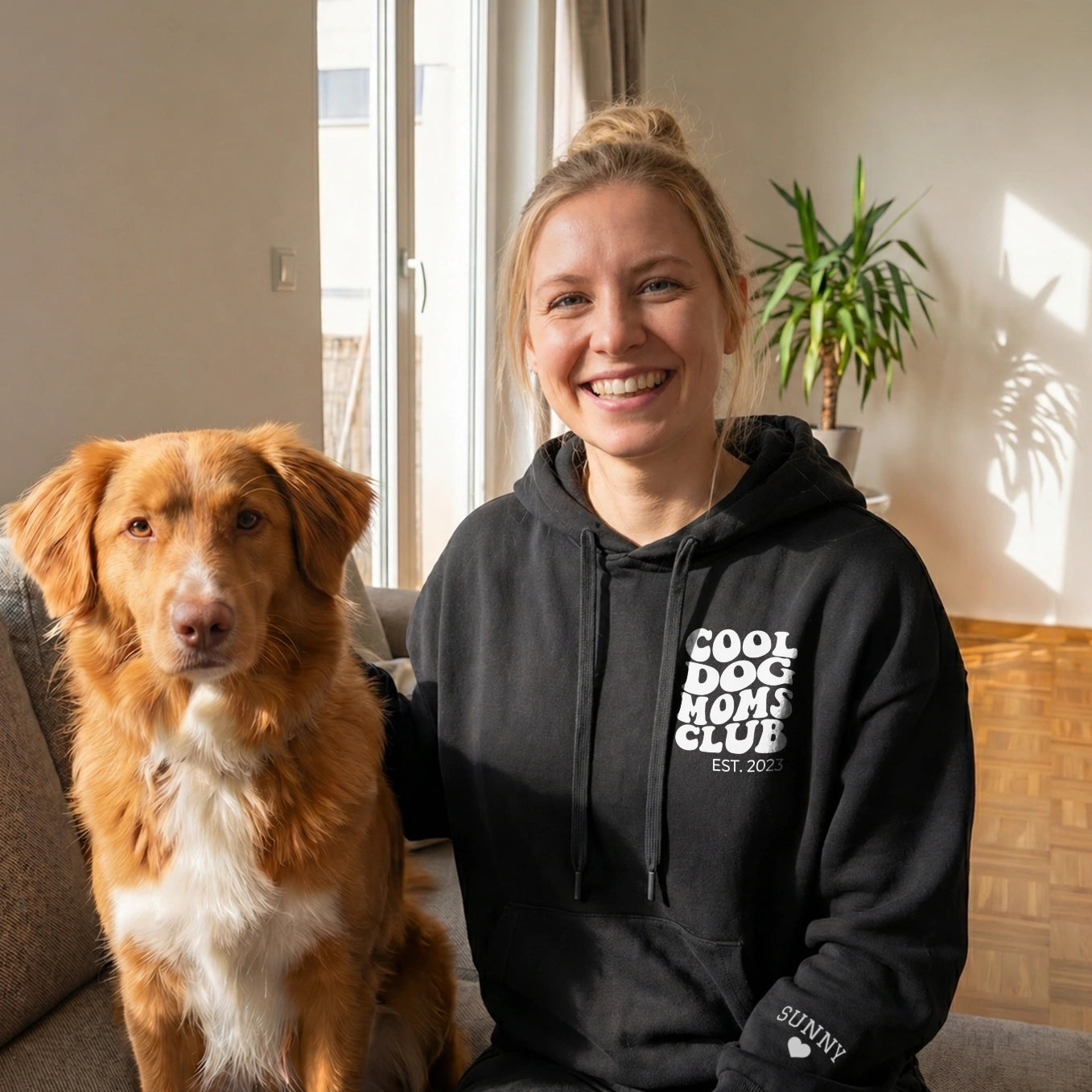 Personalisierter Hoodie "Cool Dog Mom"