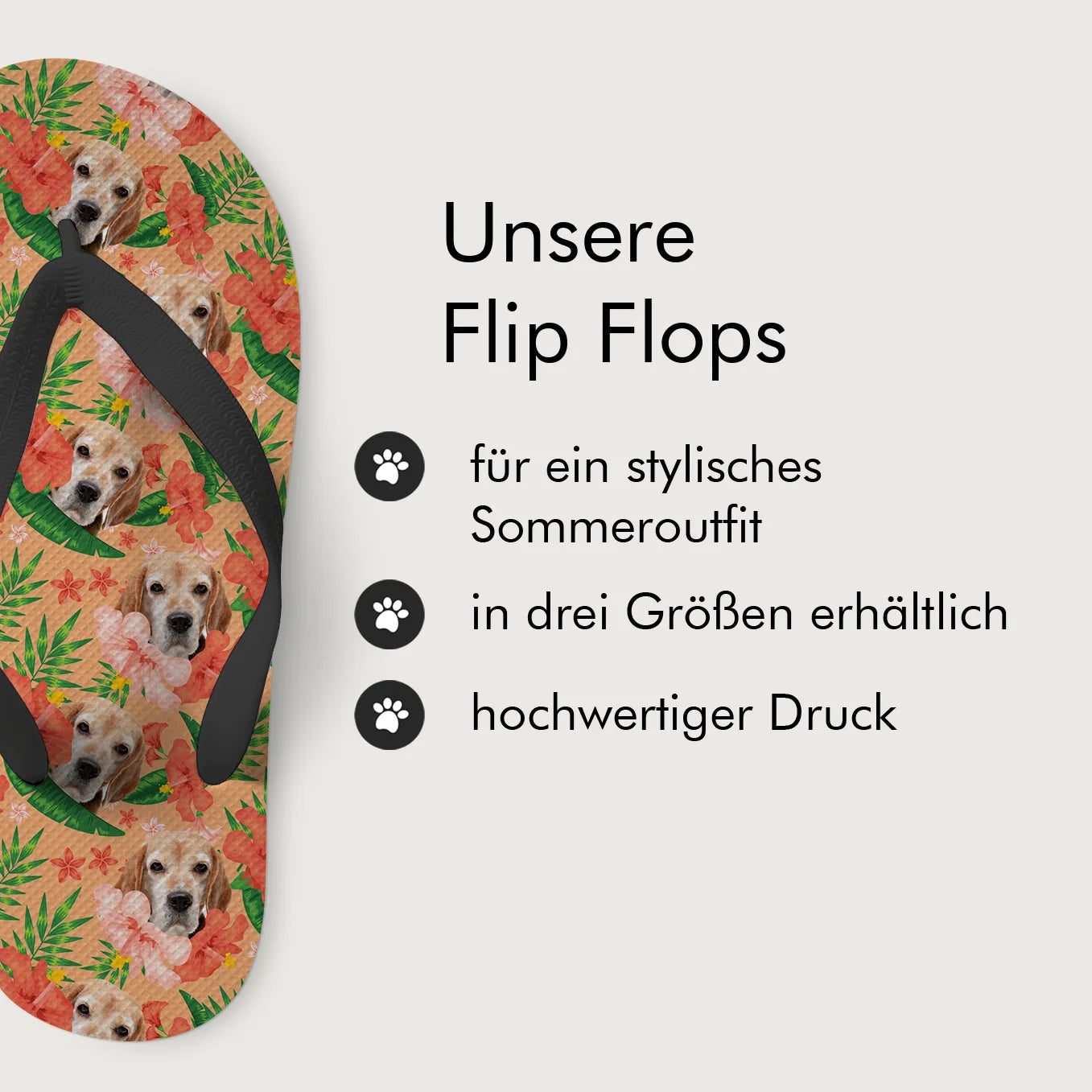 Personalisierte Flip Flops "Haustier" Hey Balu