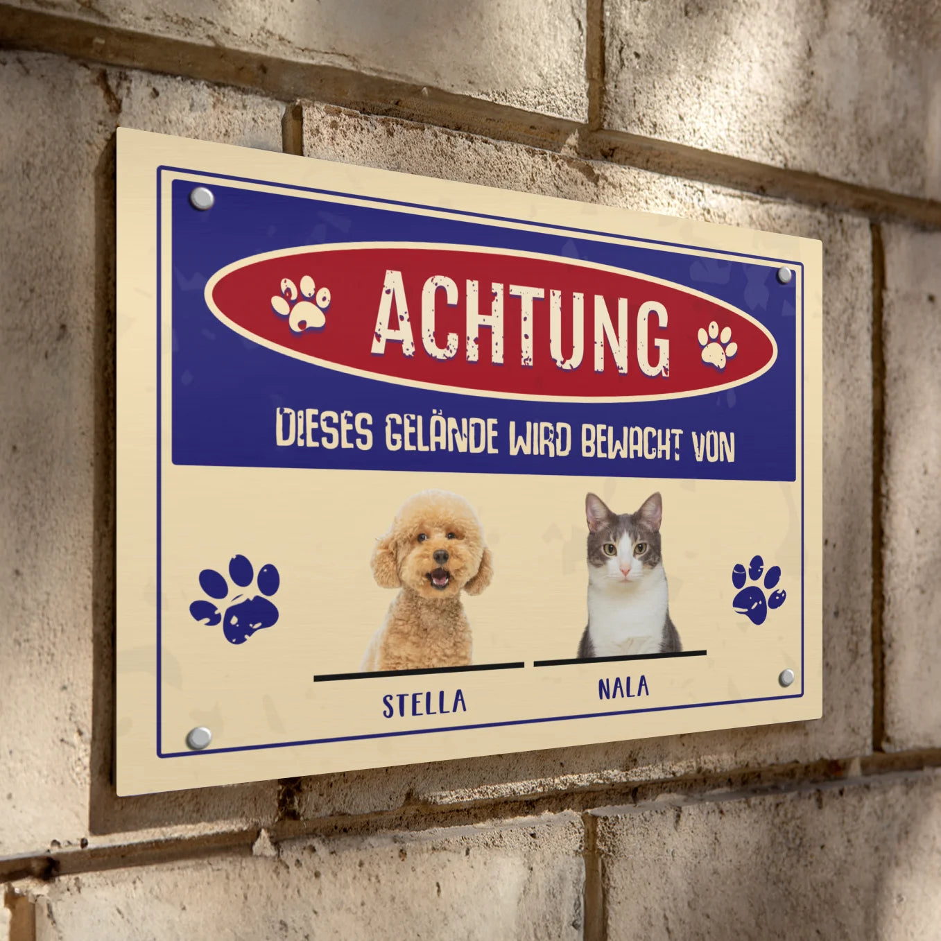Personalisiertes Türschild "Achtung!"