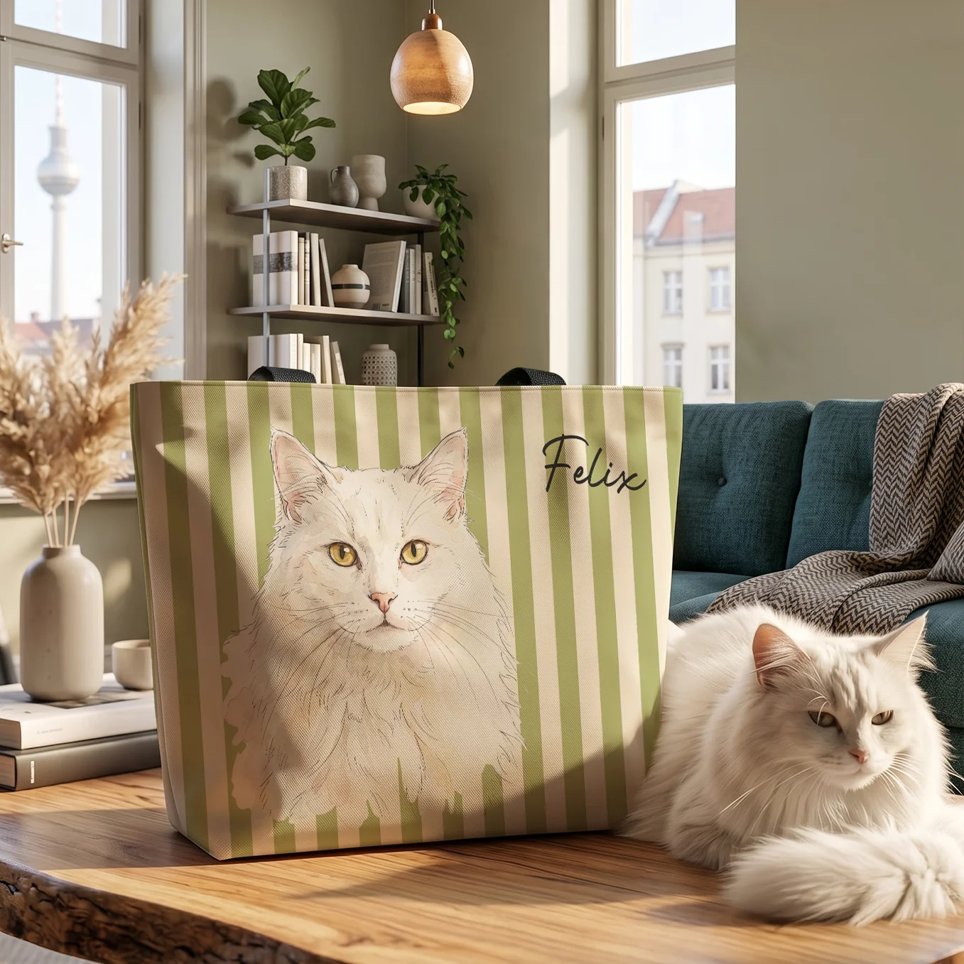 Personalisierte Strandtasche "Katze"
