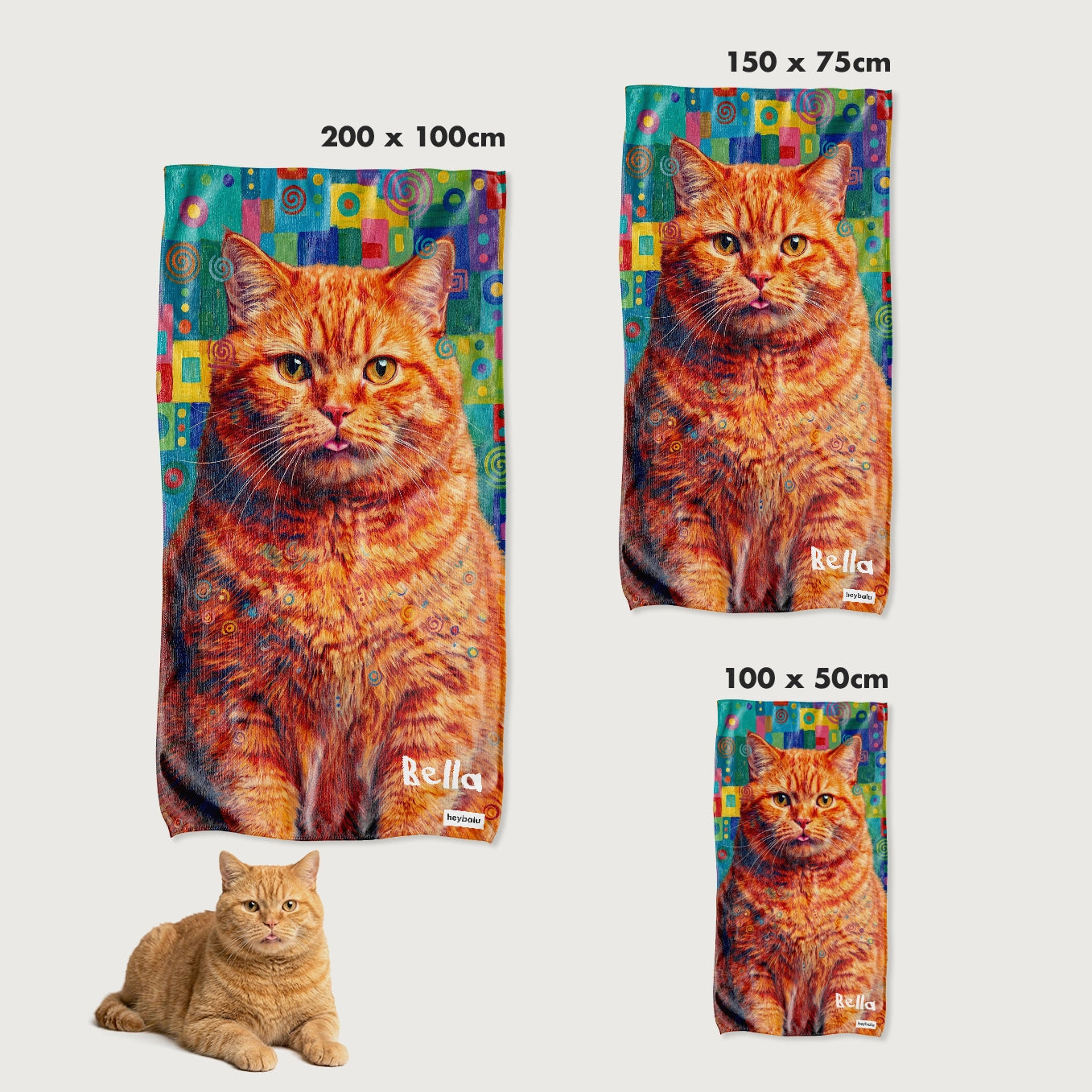 Personalisiertes Badetuch "Graffiti Katze"