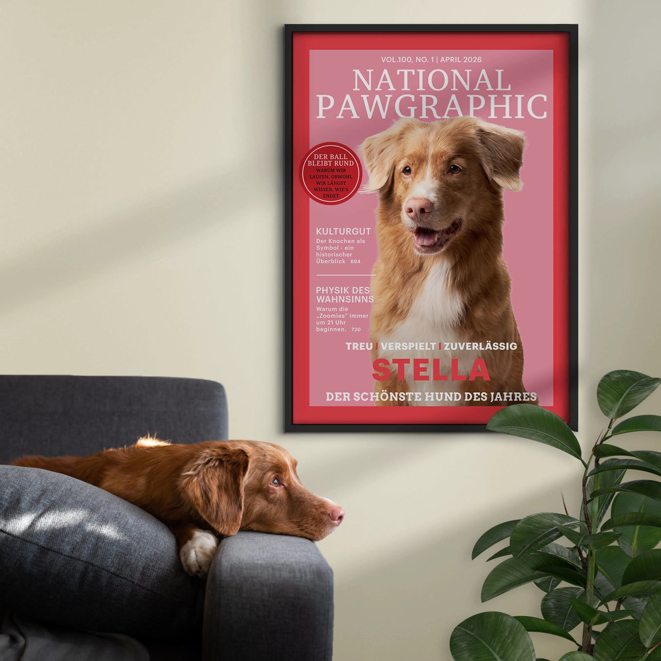 Personalisiertes Poster Hundemagazin "National Pawgraphic"