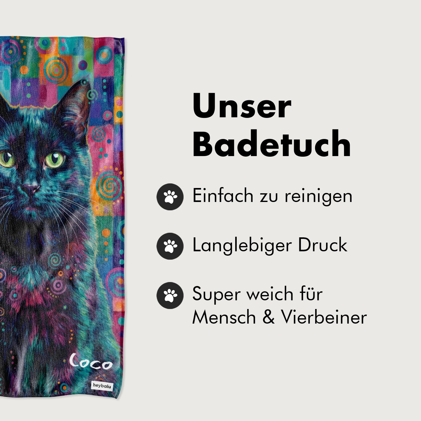 Personalisiertes Badetuch "Graffiti Katze"