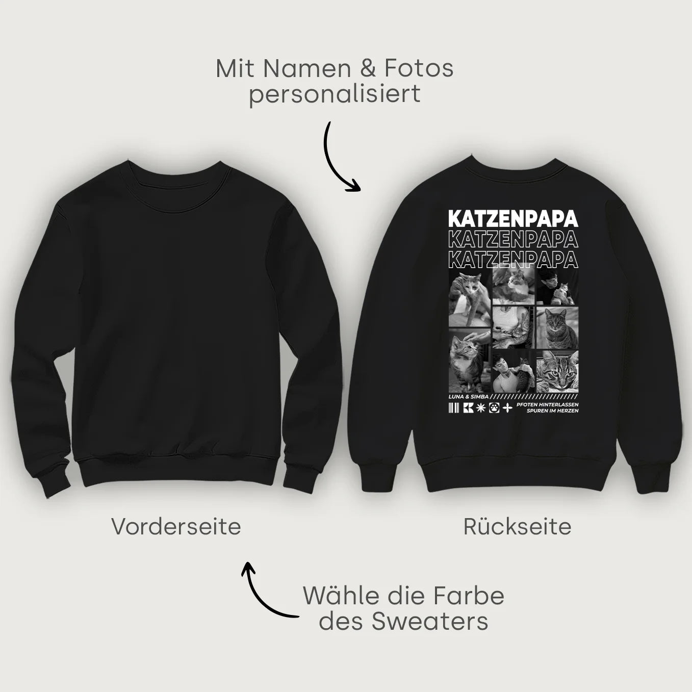 Personalisierter Sweater "Cat Dad"