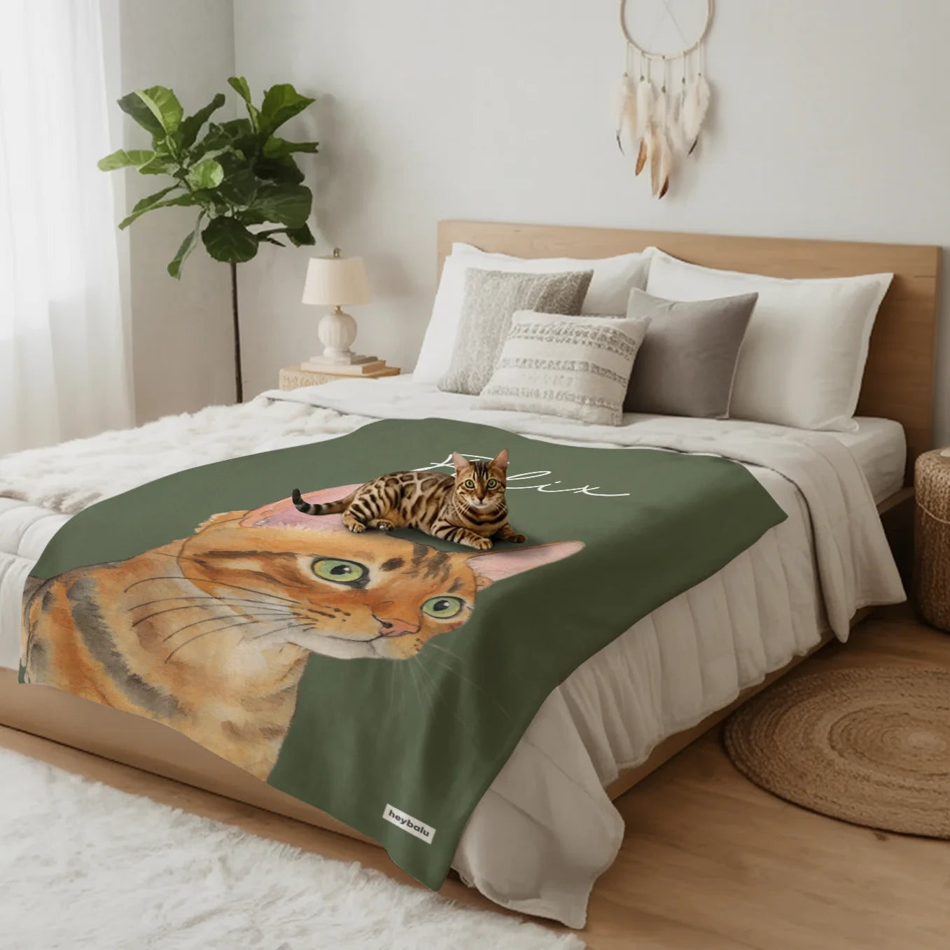 Personalisierte Decke Katze "Portrait"