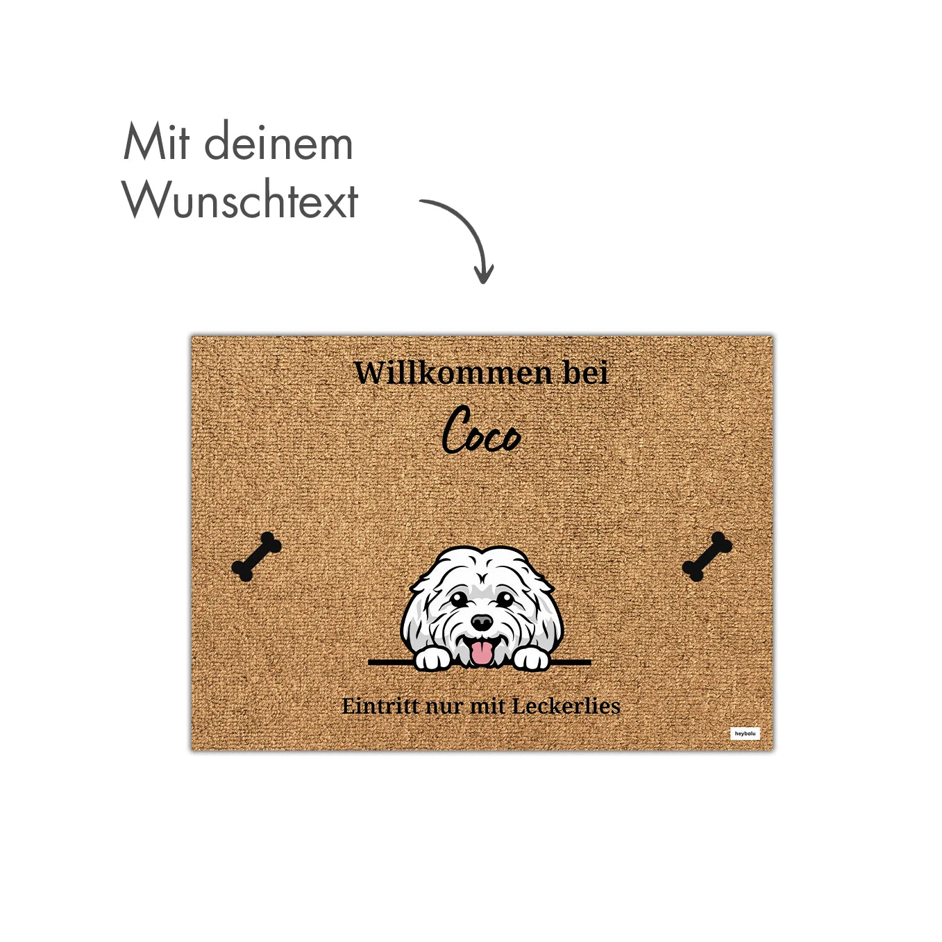 Personalisierte Fußmatte mit deinem Haustier im Cartoon-Stil Hey Balu