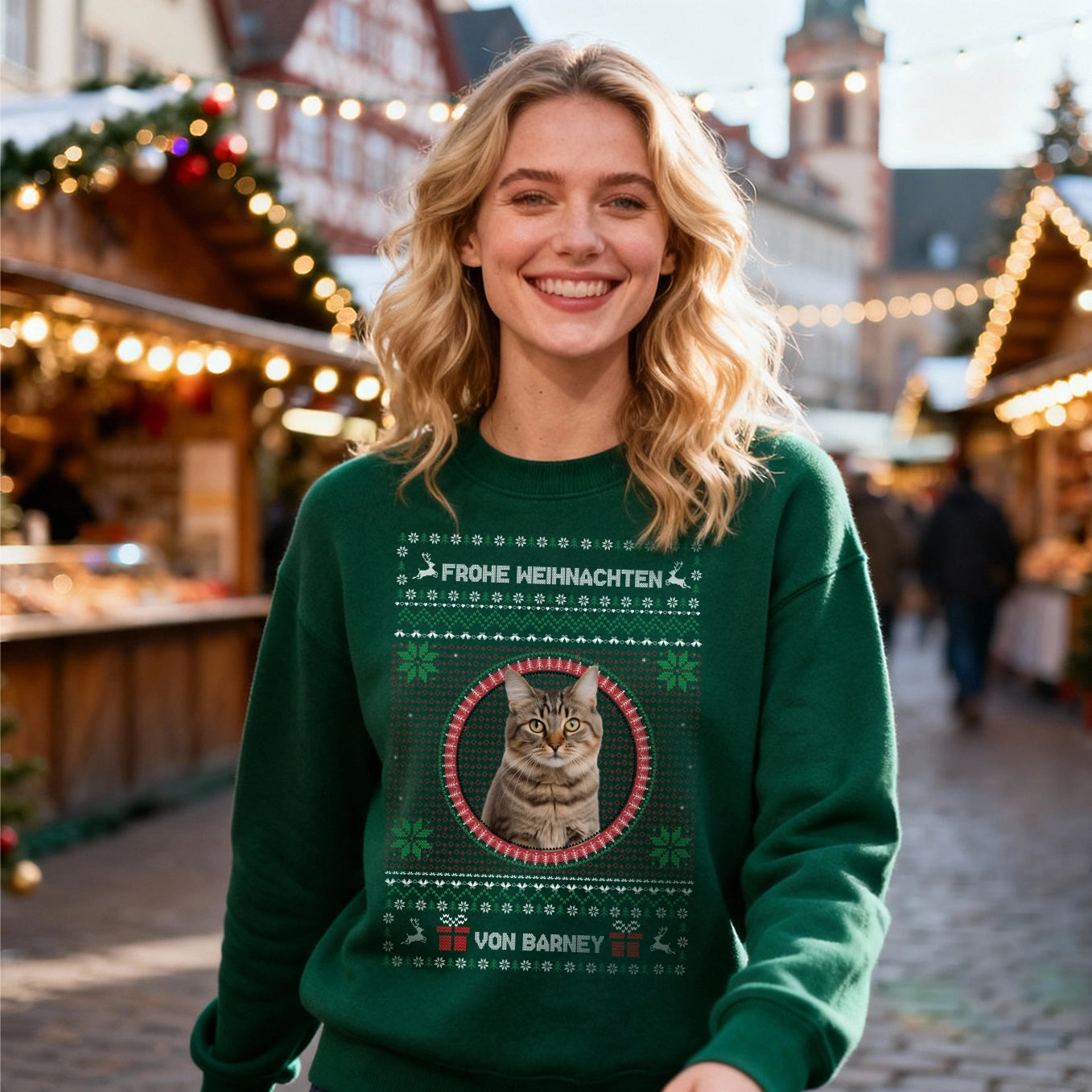 Personalisierter Christmas Sweater Foto “Katze”