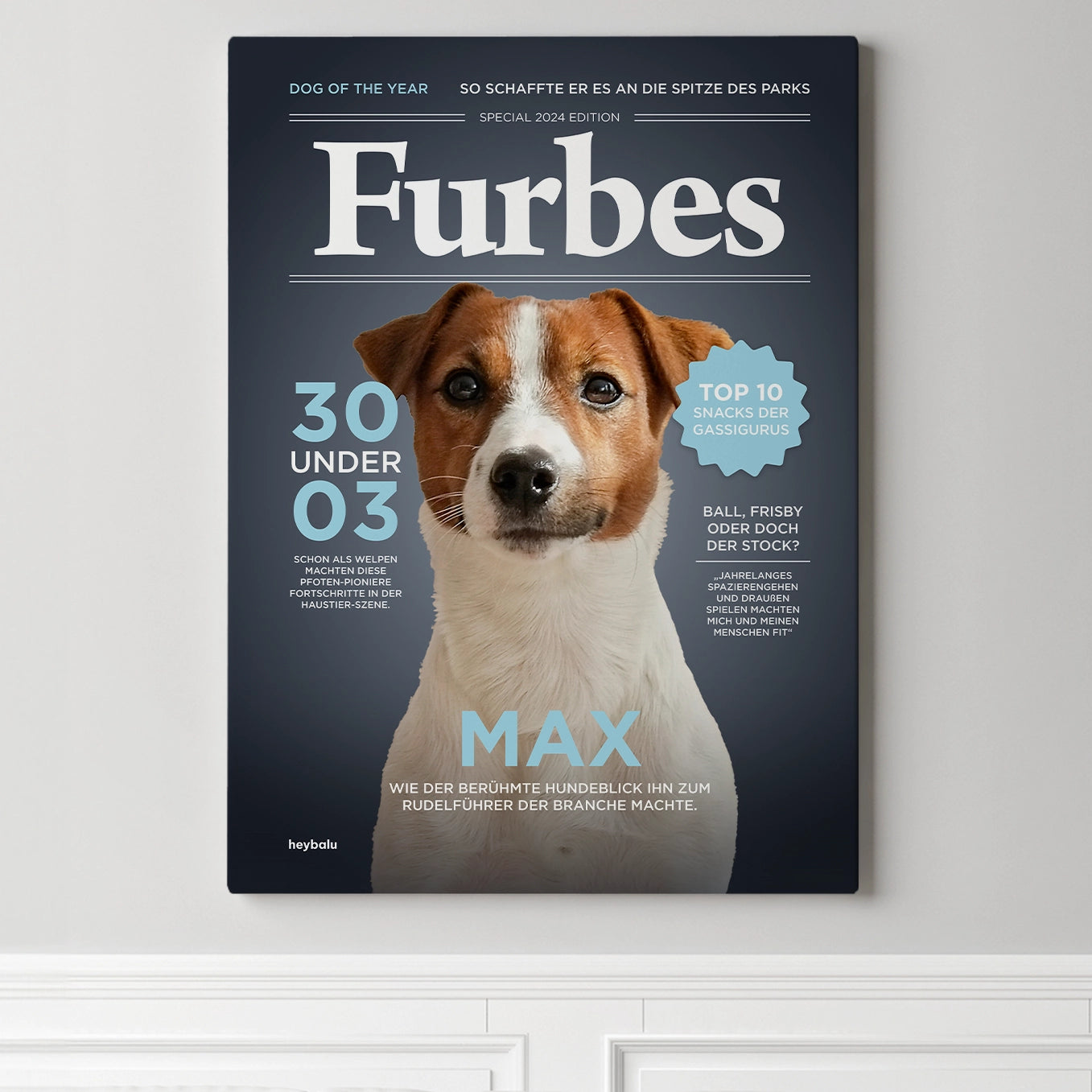 Personalisierte Leinwand Hundemagazin "Furbes"