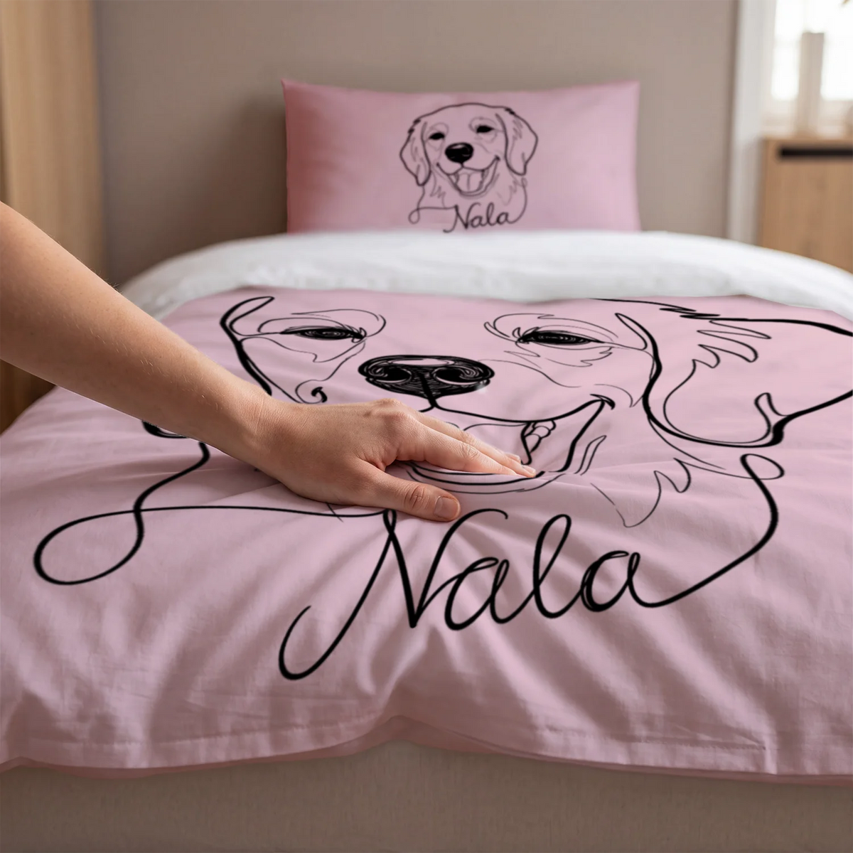 Personalisierte Bettwäsche "Line Art"