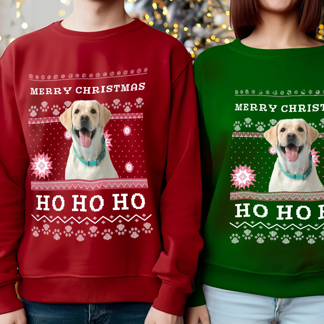 Personalisierter Christmas Sweater Haustier "Ho Ho Ho" heybalu