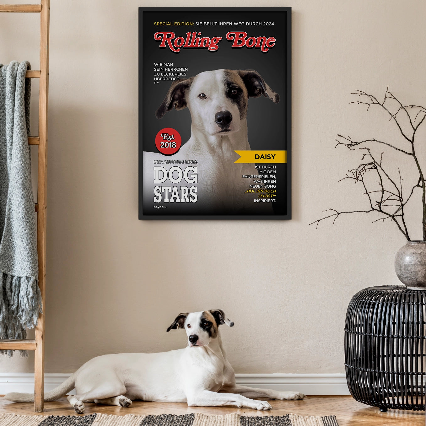 Personalisiertes Poster Hundemagazin "Rolling Bone" Hey Balu