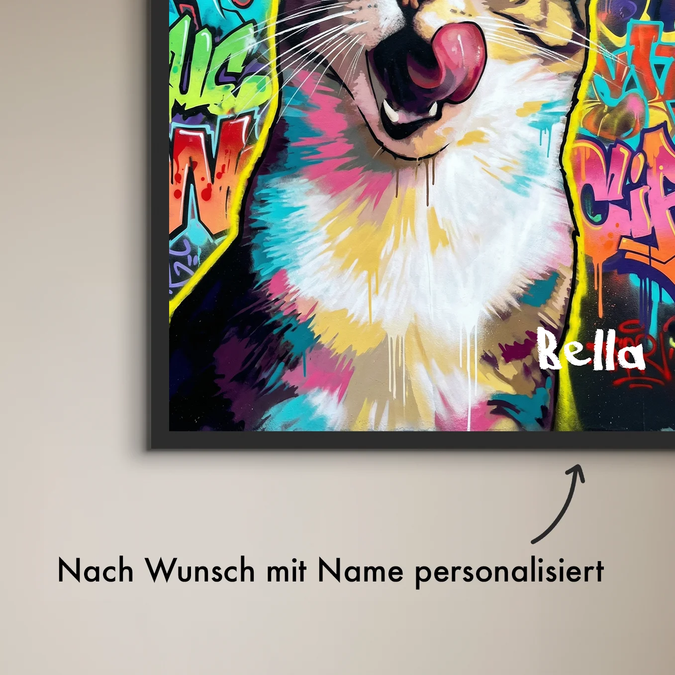 Personalisiertes Poster Katze "Graffiti"