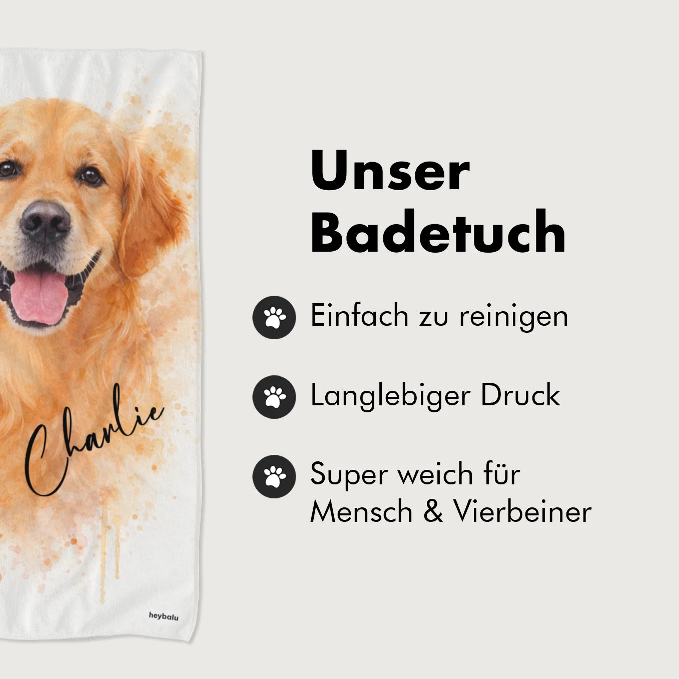 Personalisiertes Badetuch "Wasserfarbe"