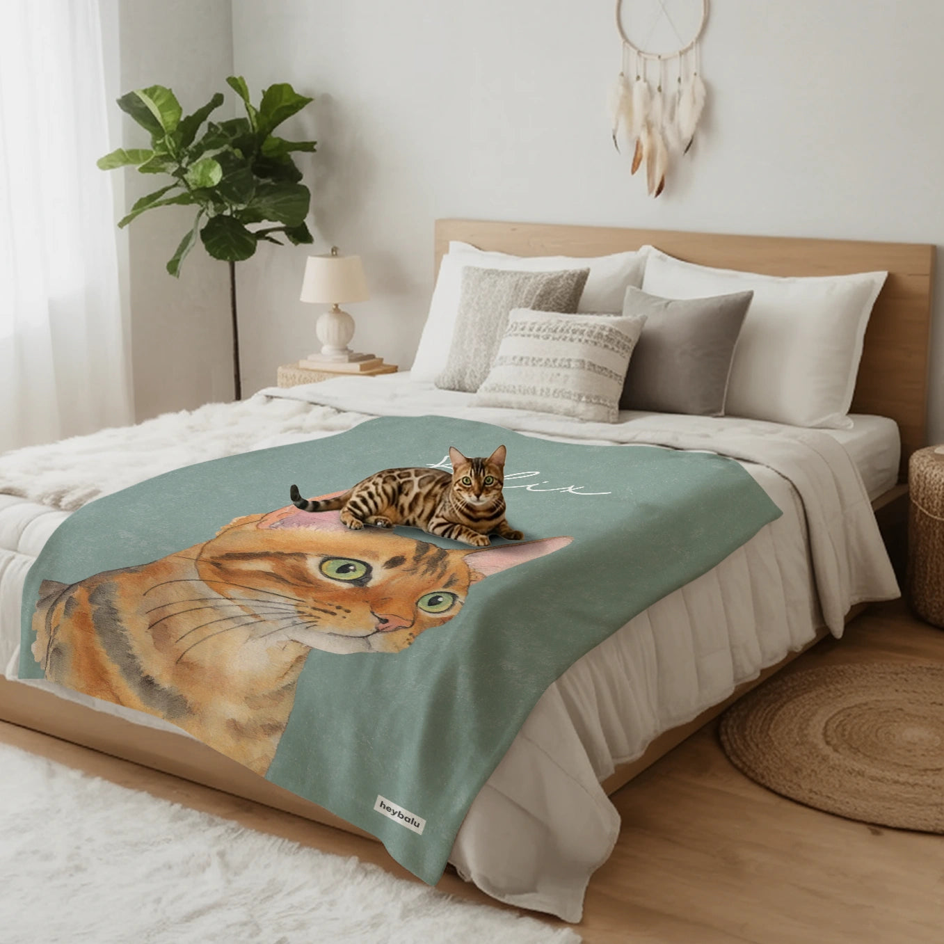 Personalisierte Decke Katze "Portrait"