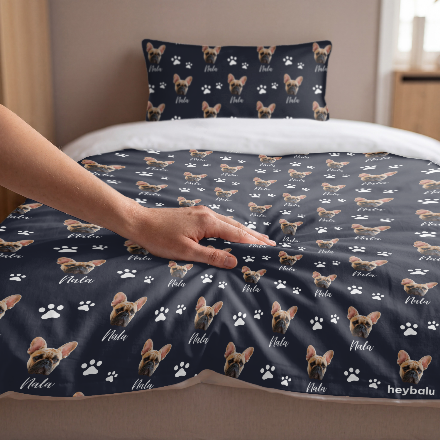 ▷ Personalisierte Bettwäsche Baumwollsatin 