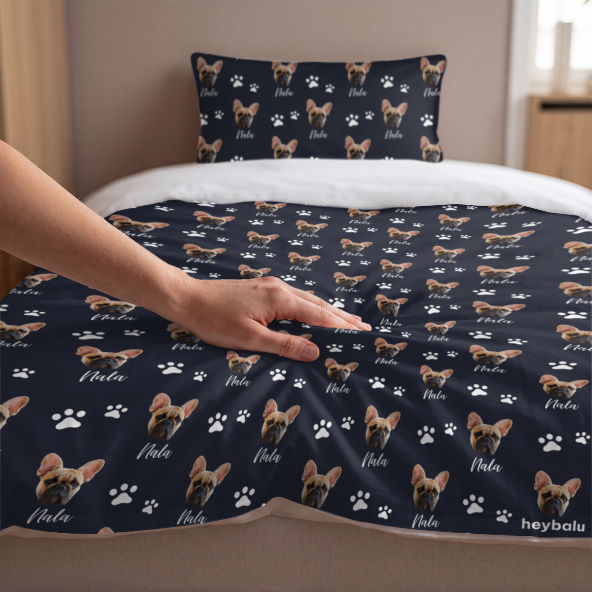 Personalisierte Bettwäsche Baumwollsatin "Foto & Name"