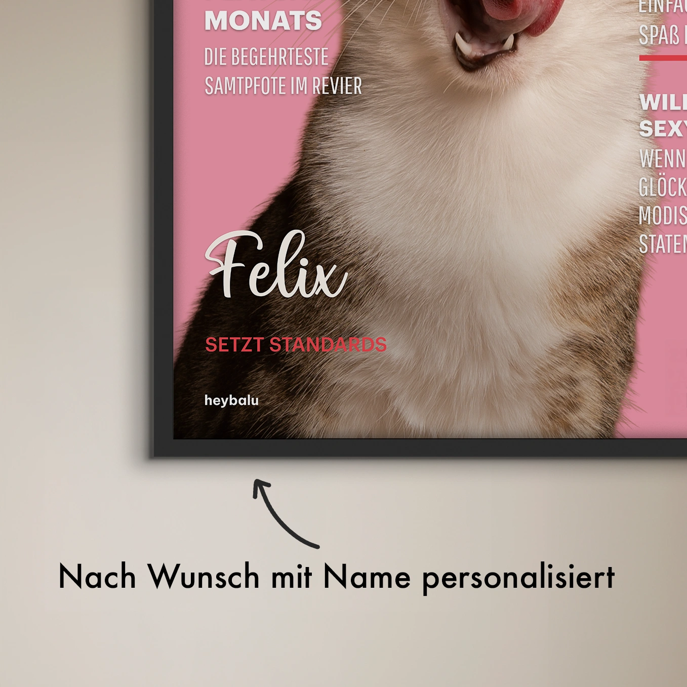 Personalisiertes Poster Katzenmagazin "Playcat"