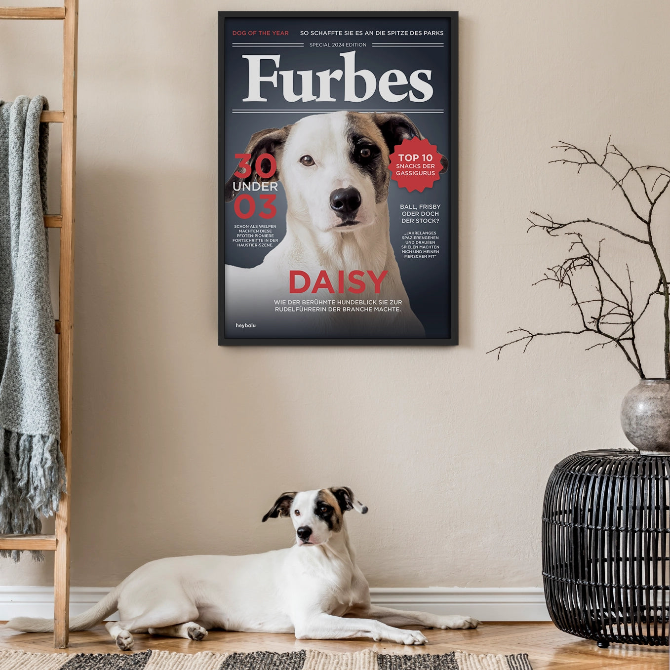 Personalisiertes Poster Hundemagazin "Furbes" Hey Balu