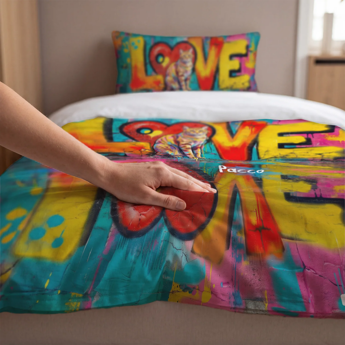 Personalisierte Bettwäsche "Love Katze"